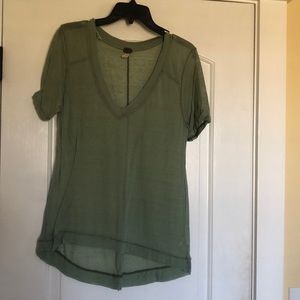 Army Green Short Sleeve Top